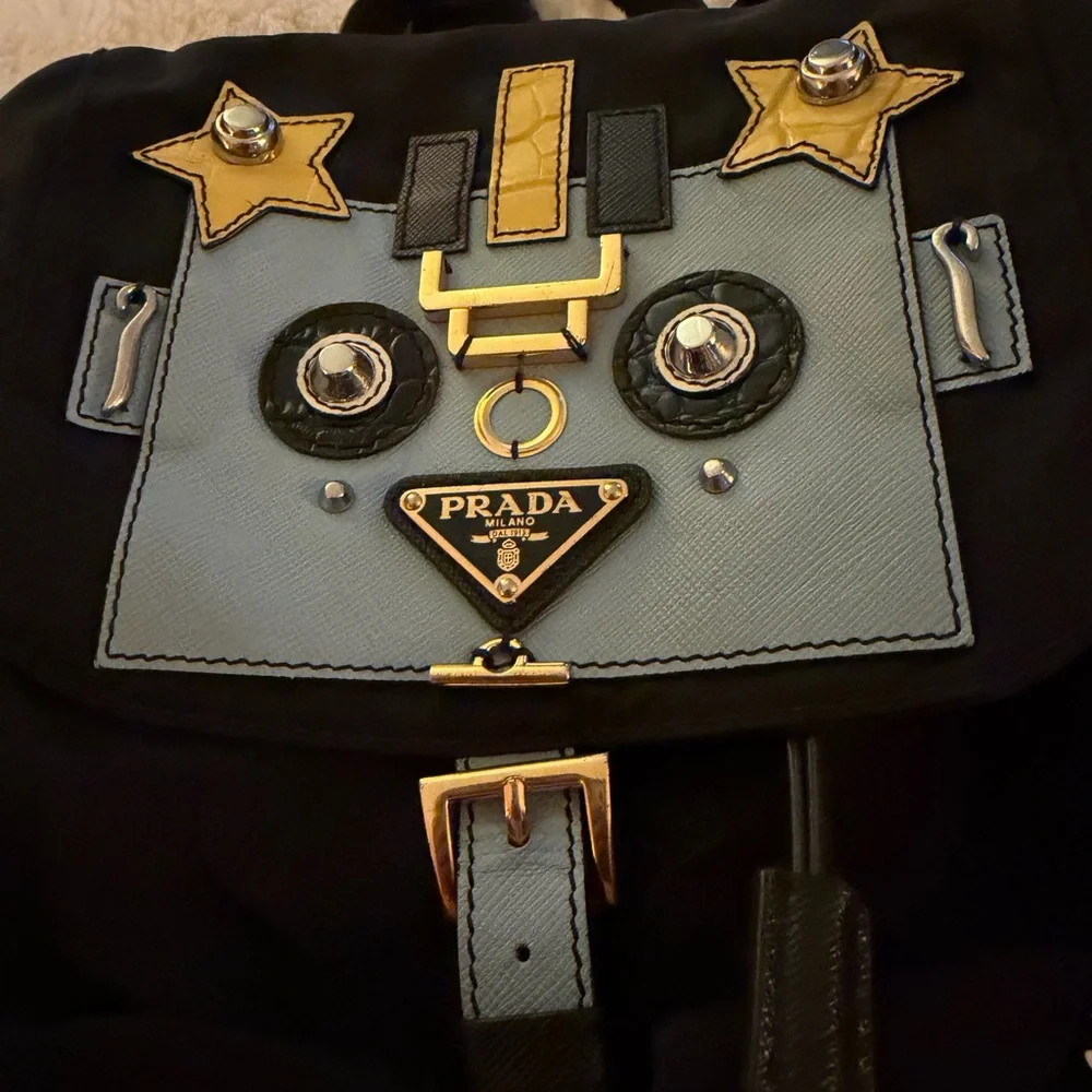 PRADA ROBOT BLACK BACKPACK WITH COA LIMITED EDITION - Picture 2 of 12
